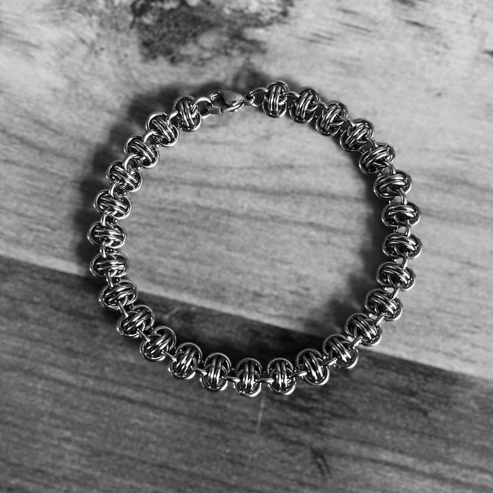 Stainless Steel Double Vision/Barrel Weave Chainmail Bracelet