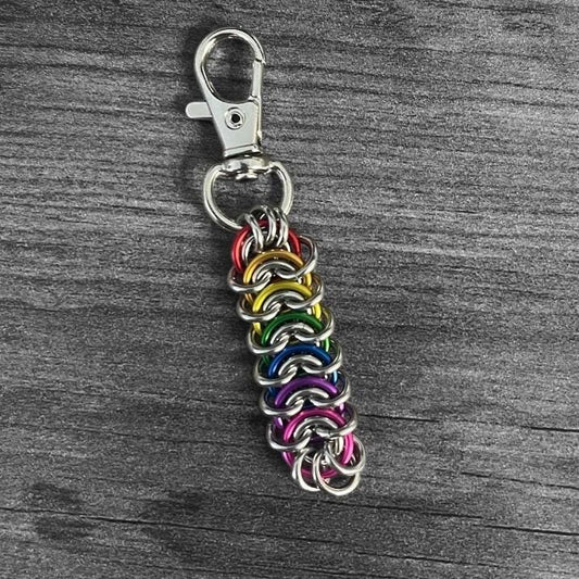 Rainbow Vertebra Weave Keychain