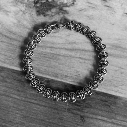 Stainless Steel Double Vision/Barrel Weave Chainmail Bracelet