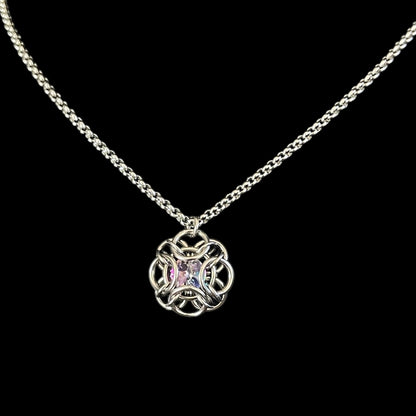 Oriana Crystal Pendant Necklace - Fractal Lavender