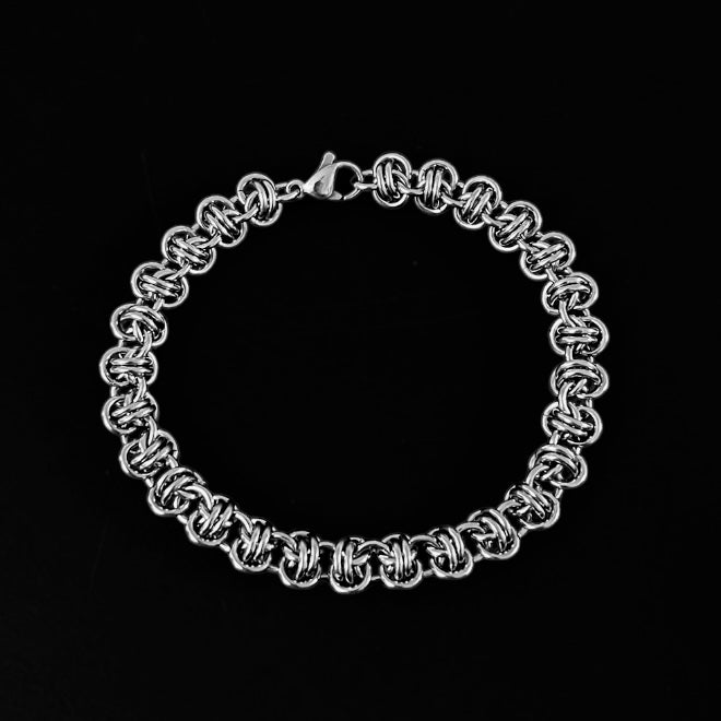 Stainless Steel Double Vision/Barrel Weave Chainmail Bracelet