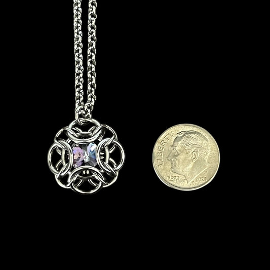 Oriana Crystal Pendant Necklace - Fractal Lavender