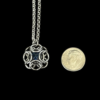 Oriana Crystal Pendant Necklace - Montana Blue