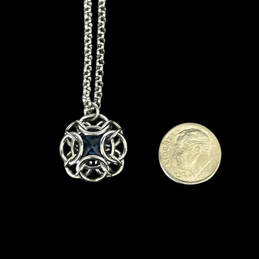 Oriana Crystal Pendant Necklace - Montana Blue