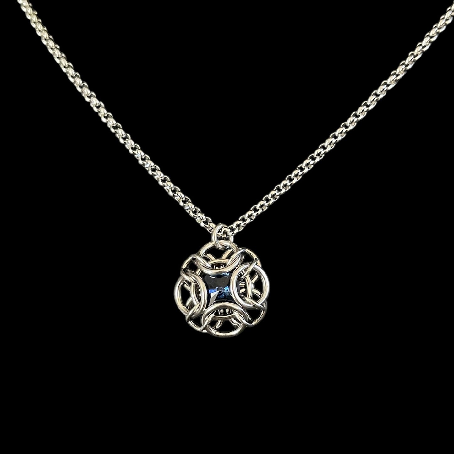 Oriana Crystal Pendant Necklace - Montana Blue