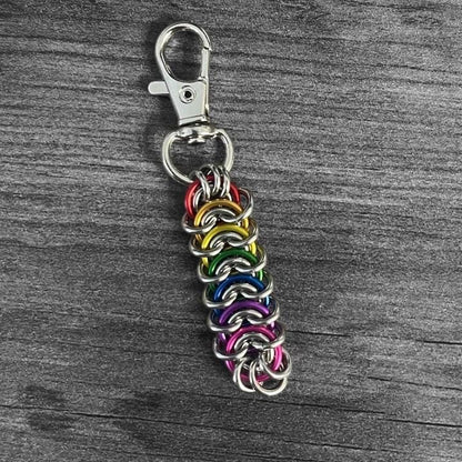 Rainbow Vertebra Weave Keychain