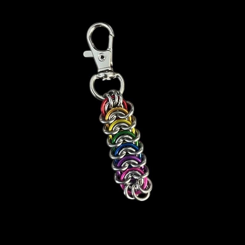 Rainbow Vertebra Weave Keychain
