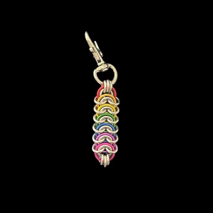 Rainbow Vertebra Weave Keychain